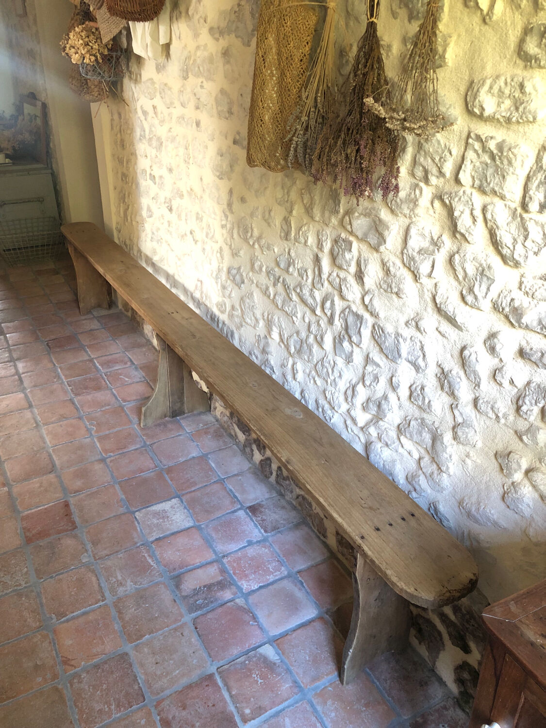 Large farmhouse bench