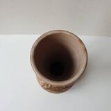 Ceramic vase with flower and wheat ears signed Fonck and Matéo (Vallauris) 1970s