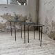 50s metal and glass nesting coffee tables