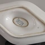 Saucière de St Amand et hamage, terre de fer  modèle suzanne fleurs vertes