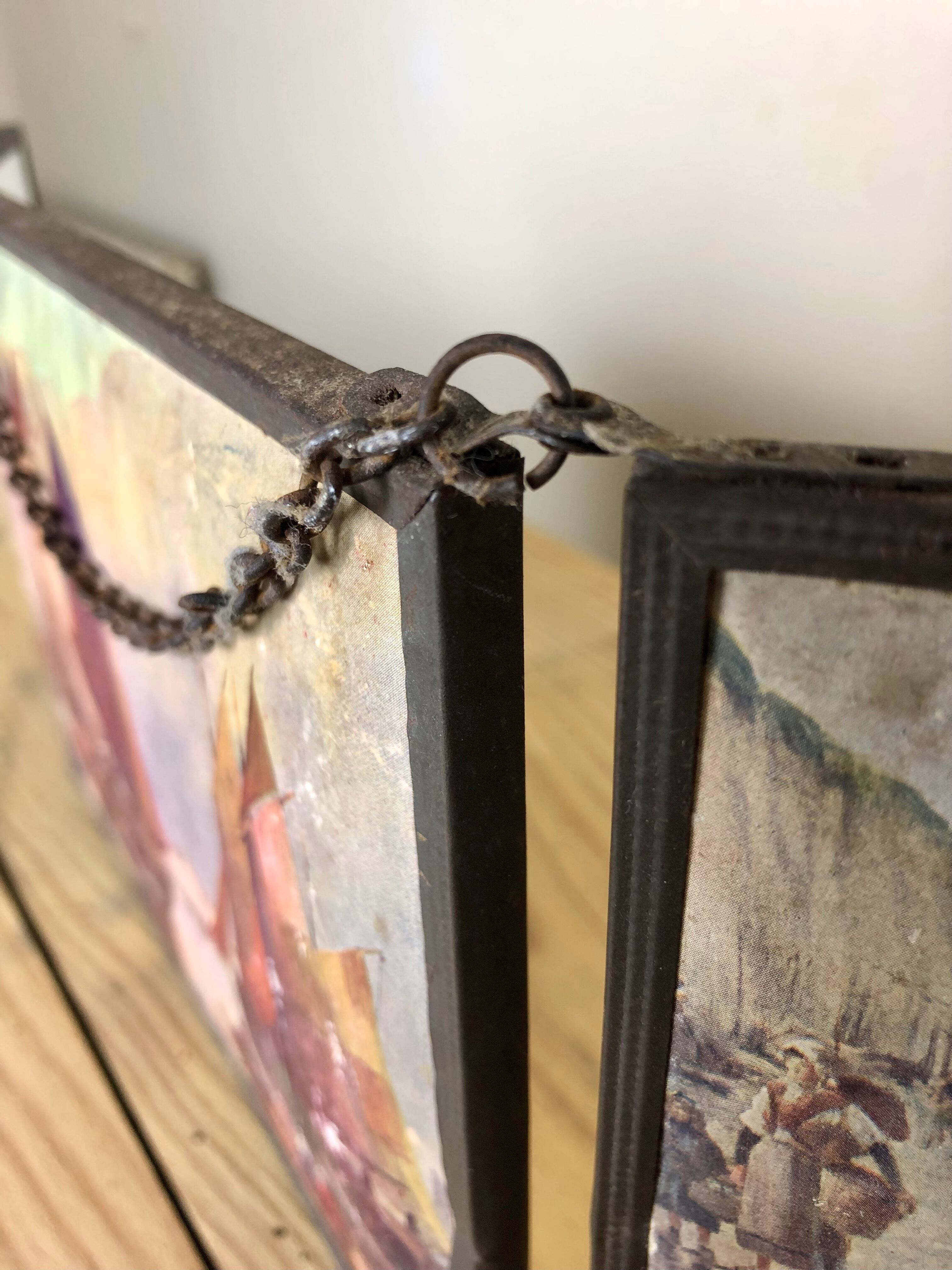 Barber mirror triptych 1900 43x15cm