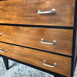 Black wood chest of drawers + 3 vintage black drawers #a143