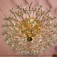 Grand plafonnier en laiton et cristal par Stilkronen Italie années 1970