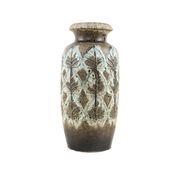 Vase en céramique Scheurich avec motif en relief botanique, Allemagne, années 1970.
