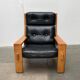 Fauteuil lounge Mid-Century modèle Bonanza à dossier haut en cuir par Esko Pajamies pour Asko, Finlande, années 1960