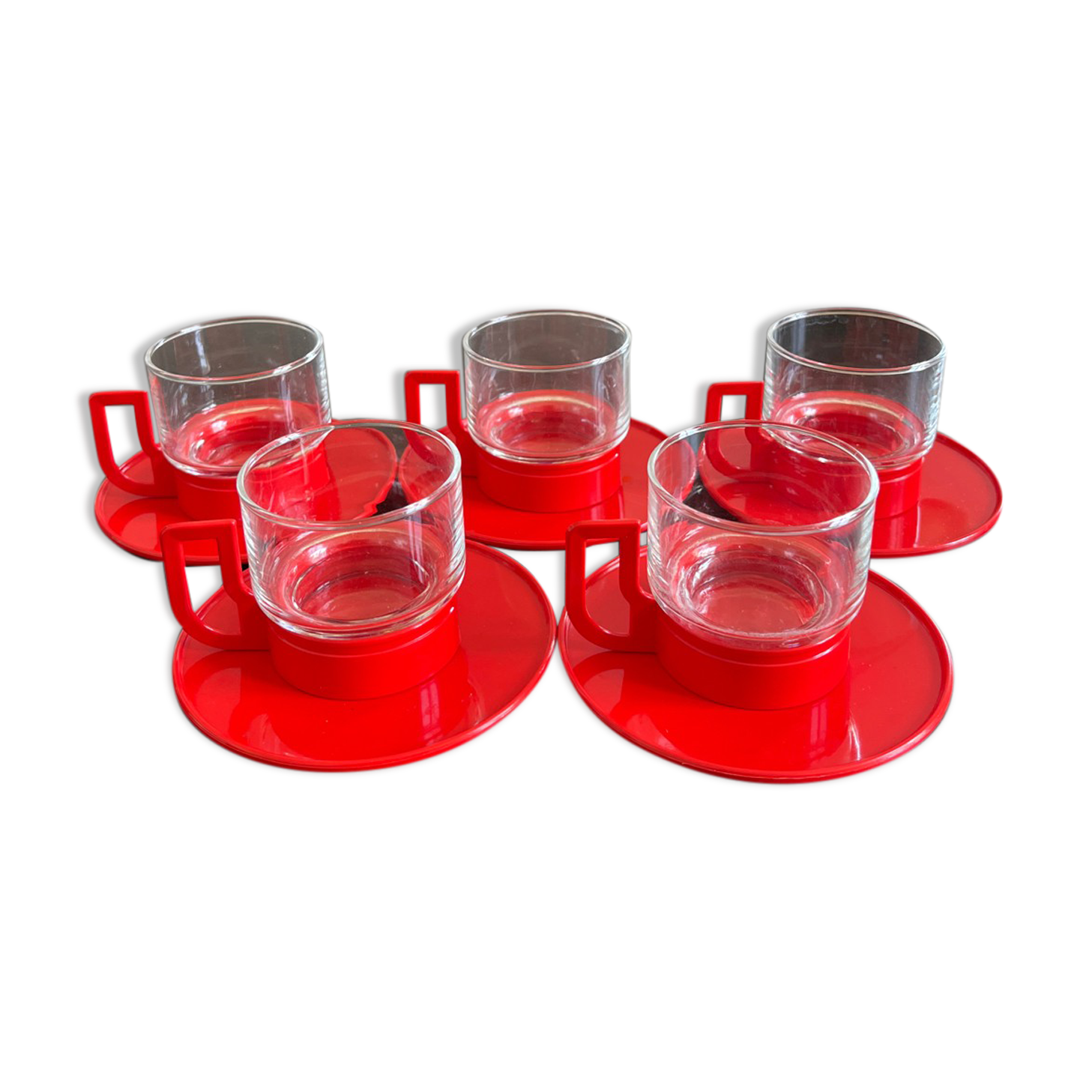 Set of 5 cups and under cups Moulinex