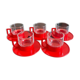 Set of 5 cups and under cups Moulinex