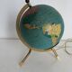 Vintage 1967 terrestrial globe Taride tripod gold glass world map - 22 cm