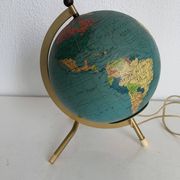 Vintage 1967 terrestrial globe Taride tripod gold glass world map - 22 cm
