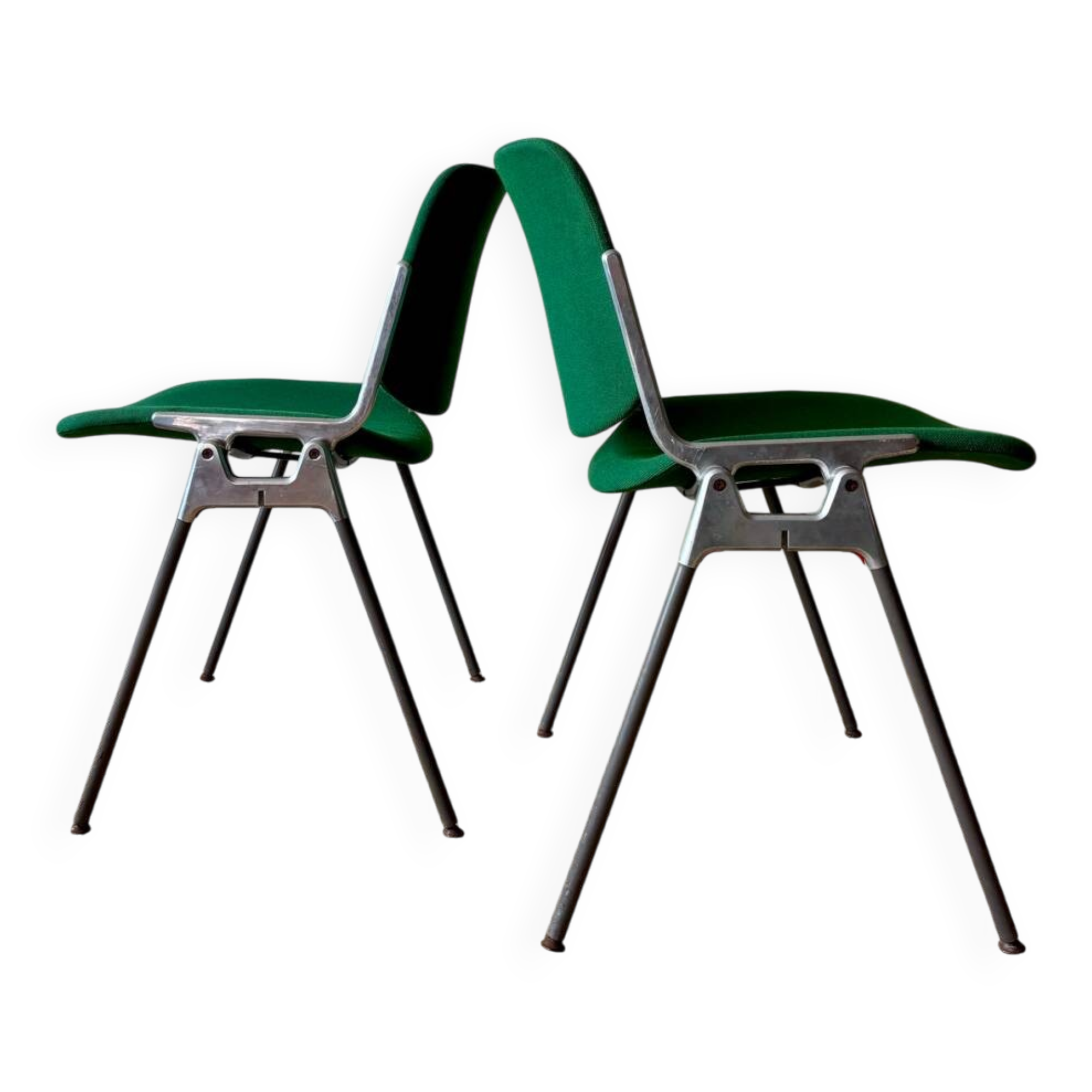 2 Castelli dsc106 green chairs, Italy, 1970s