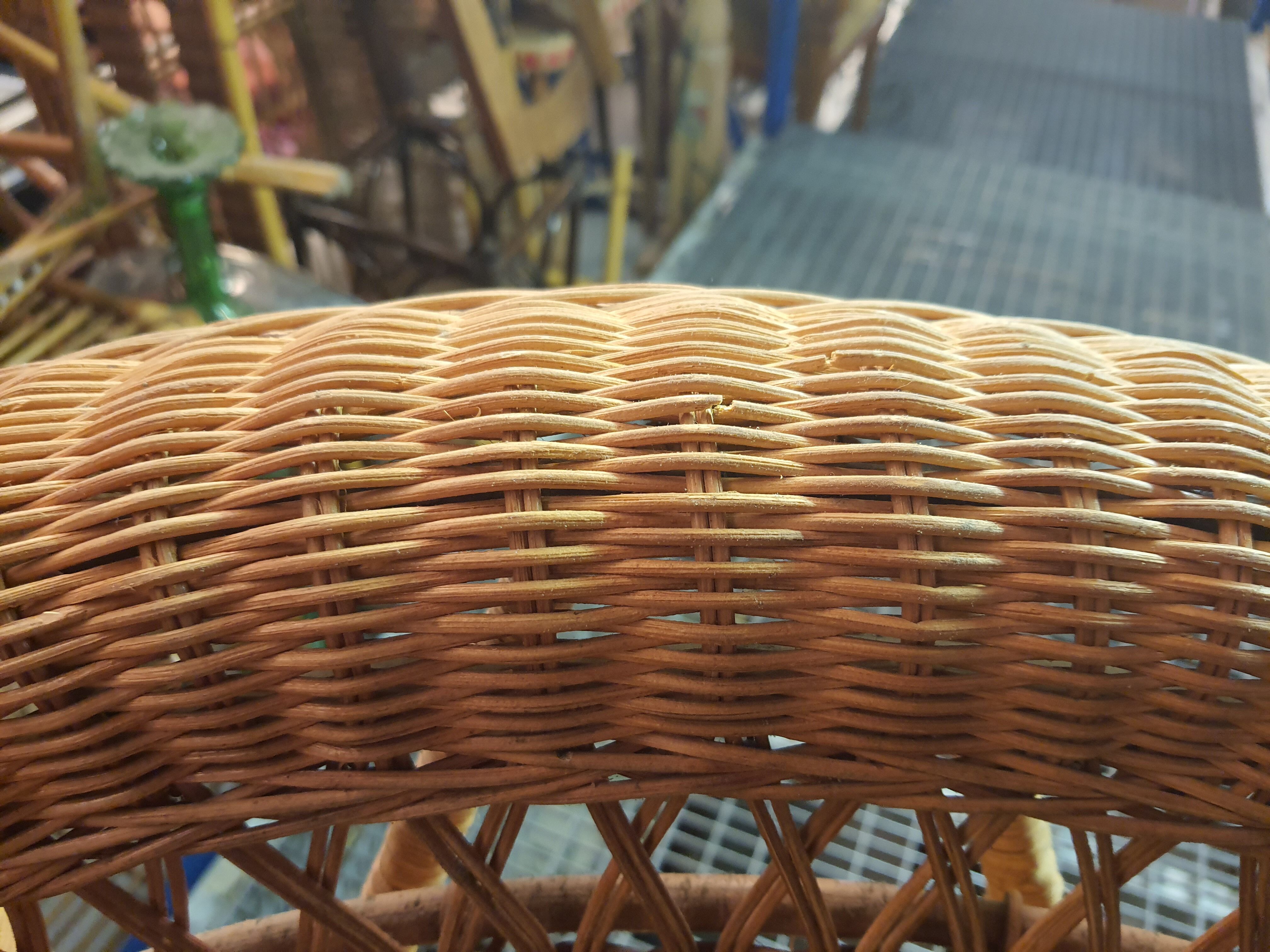 Two-chair wicker set and coffee table