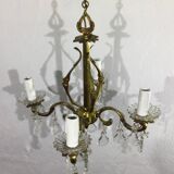 Chandelier With 4 Lights Bronze And Tassels