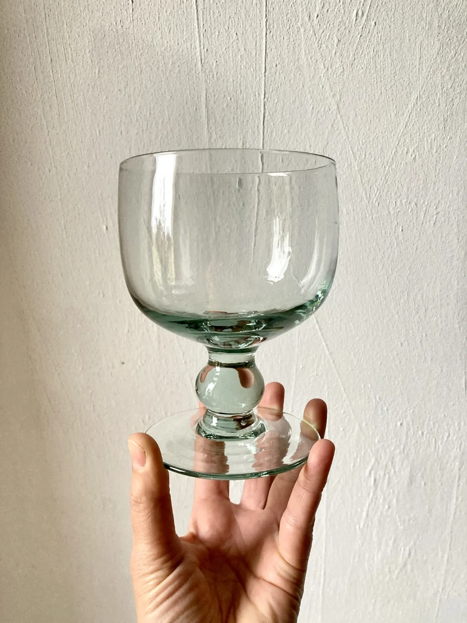 Pair of hand-blown glass goblets