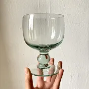 Pair of hand-blown glass goblets