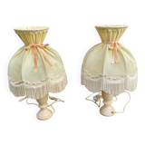 Deux lampe de chevet à poser en albâtre vintage