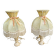 Two vintage alabaster bedside lamps