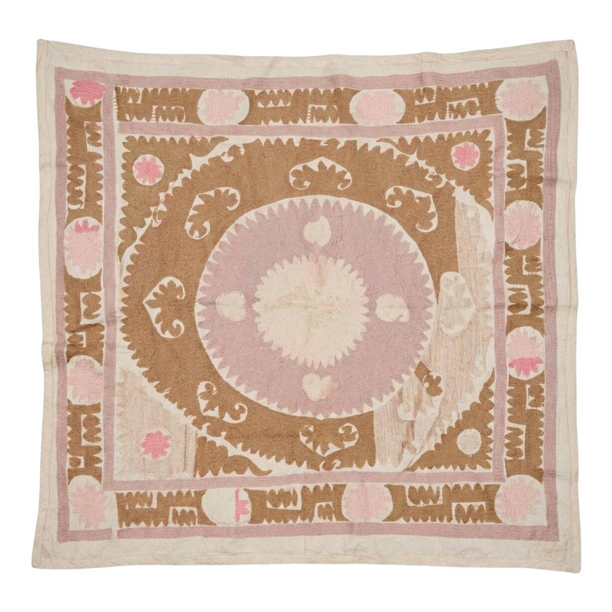 Vintage hand-embroidered tablecloth 136x143 cm