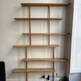Oak and copper bookcase
