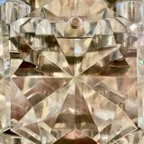 Kinkeldey glass and chrome wall lamp, XXL model, 1970s