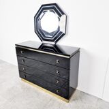Jean Claude Mahey chest of drawers with mirror, 1970s