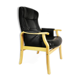 Leather reclining armchair, Nordic Easy Chair, Denmark.