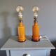Paire de lampes de table en opaline - années 60/70