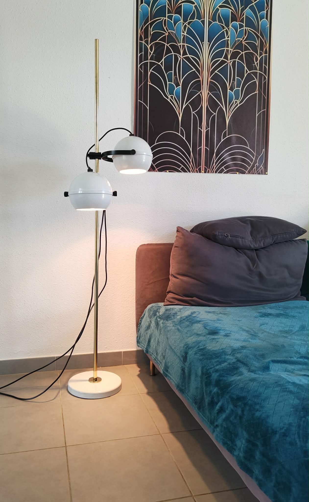 1970s vintage floor lamp eyes ball