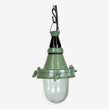 Green Industrial Soviet Pendant Light, 1960s