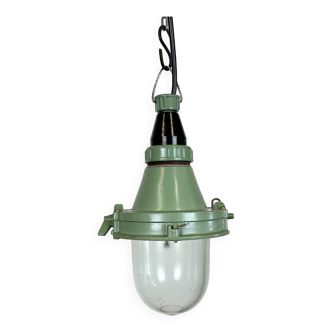 Green Industrial Soviet Pendant Light, 1960s