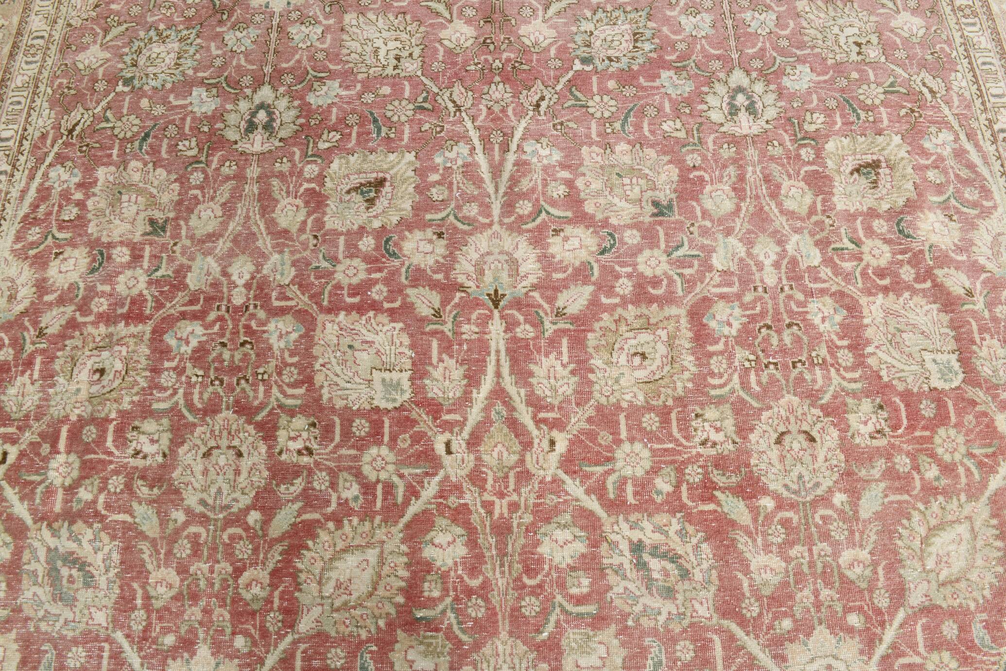 10x15 Faded Red Antique Vintage Persian Rug 60s, 306x478