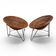 Pod Chairs – Pair of Rattan/Wicker Lounge Chairs on Metal Frame, 1970