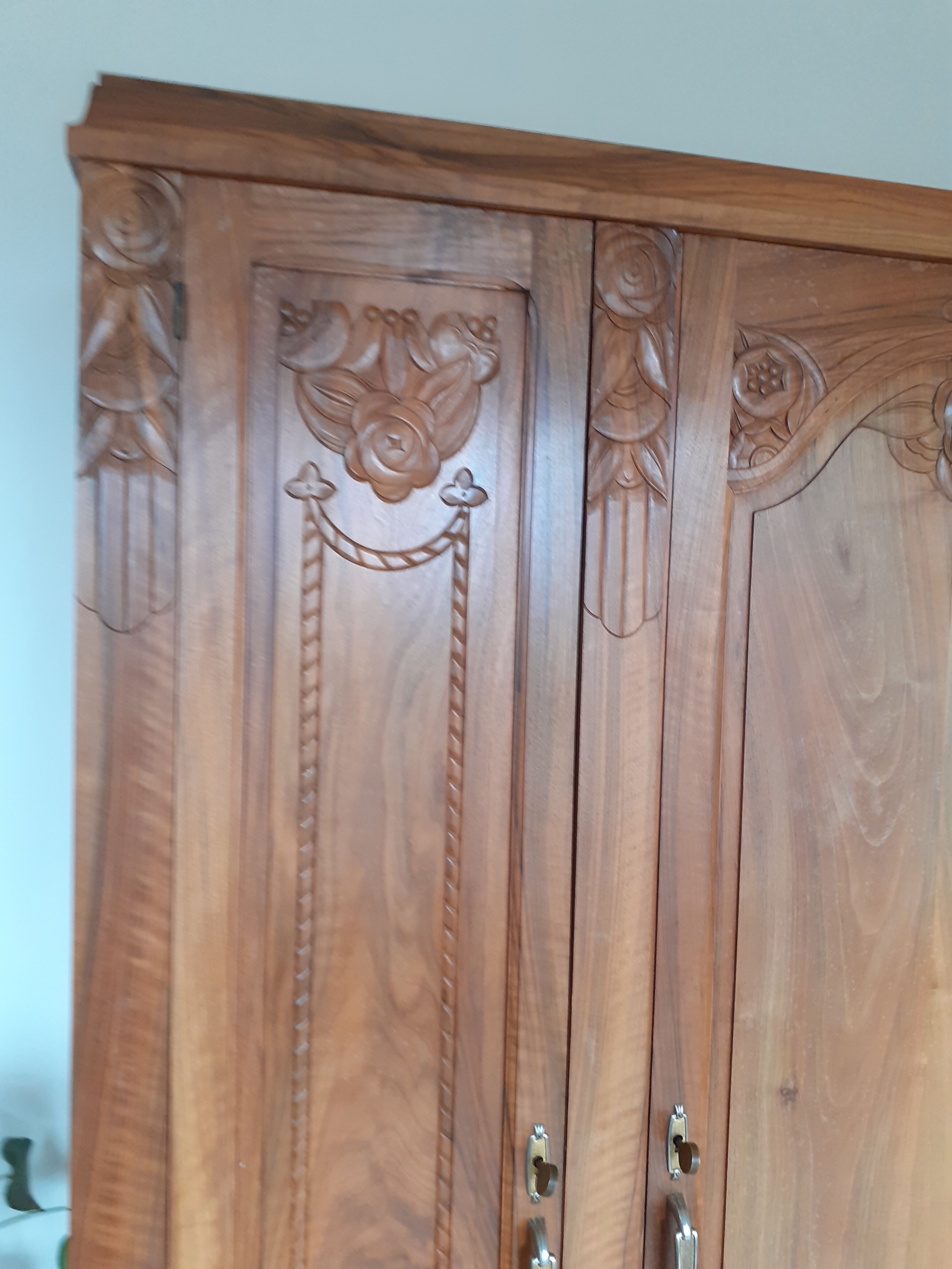 Art Deco walnut wardrobe