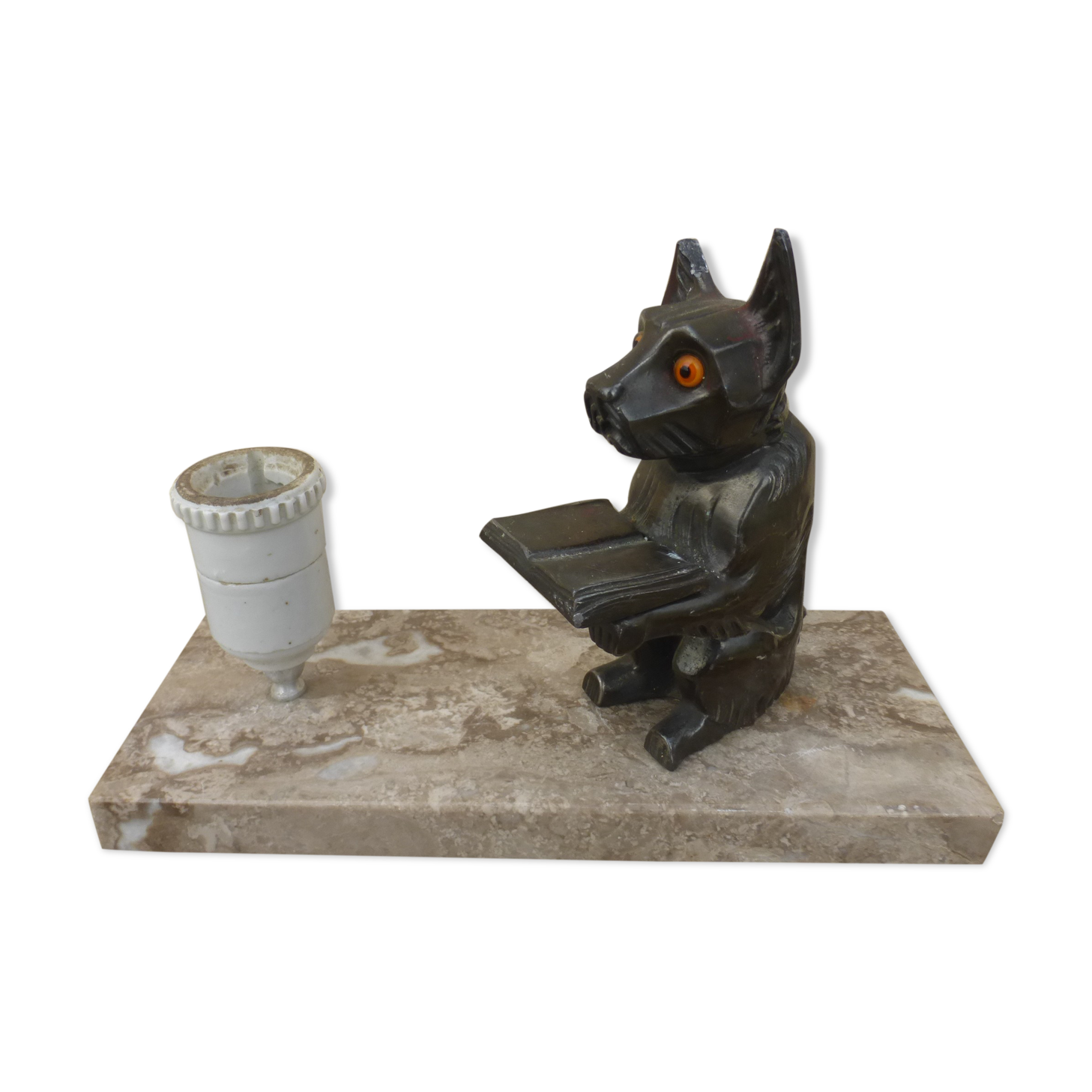 Art deco dog table lamp