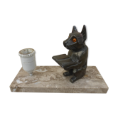Art deco dog table lamp