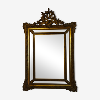 19th century golden stucco parcloses mirror 89x130cm