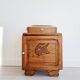 Art Deco bedside table in solid wood - blue top