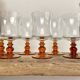 6 verres à pieds ambrés vintage