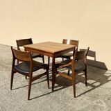 Danish extendable dining table and games table in Rio rosewood, 1960.