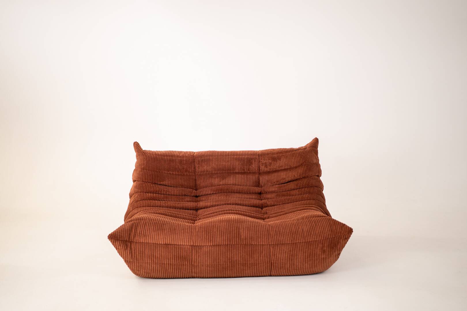 Togo set 2- seater sofa and armchair in brown Corduroy
