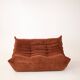 Togo set 2- seater sofa and armchair in brown Corduroy