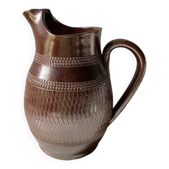 Varnished stoneware pitcher