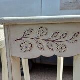Pair of cream-washed wood stands