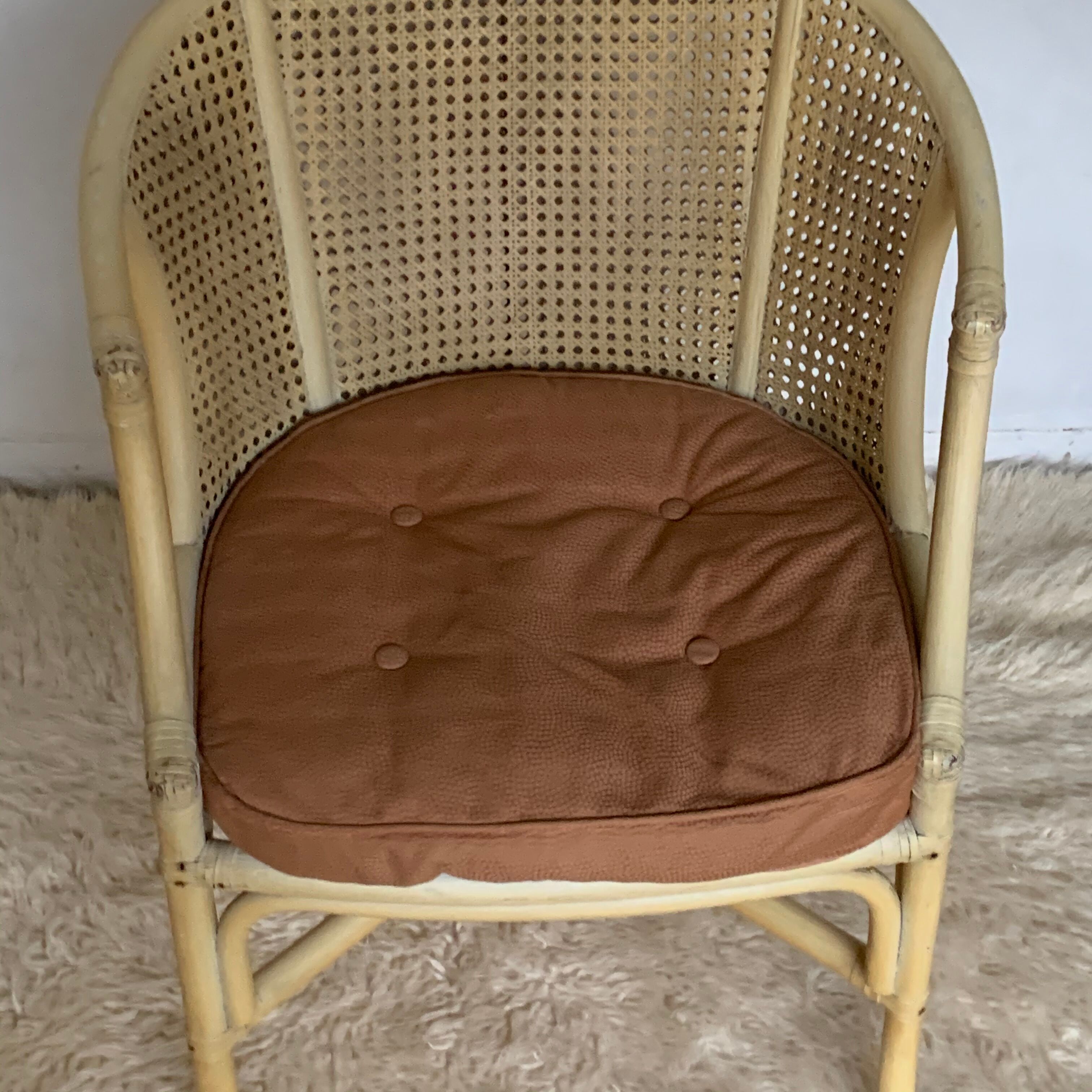 Rattan and canning armchair