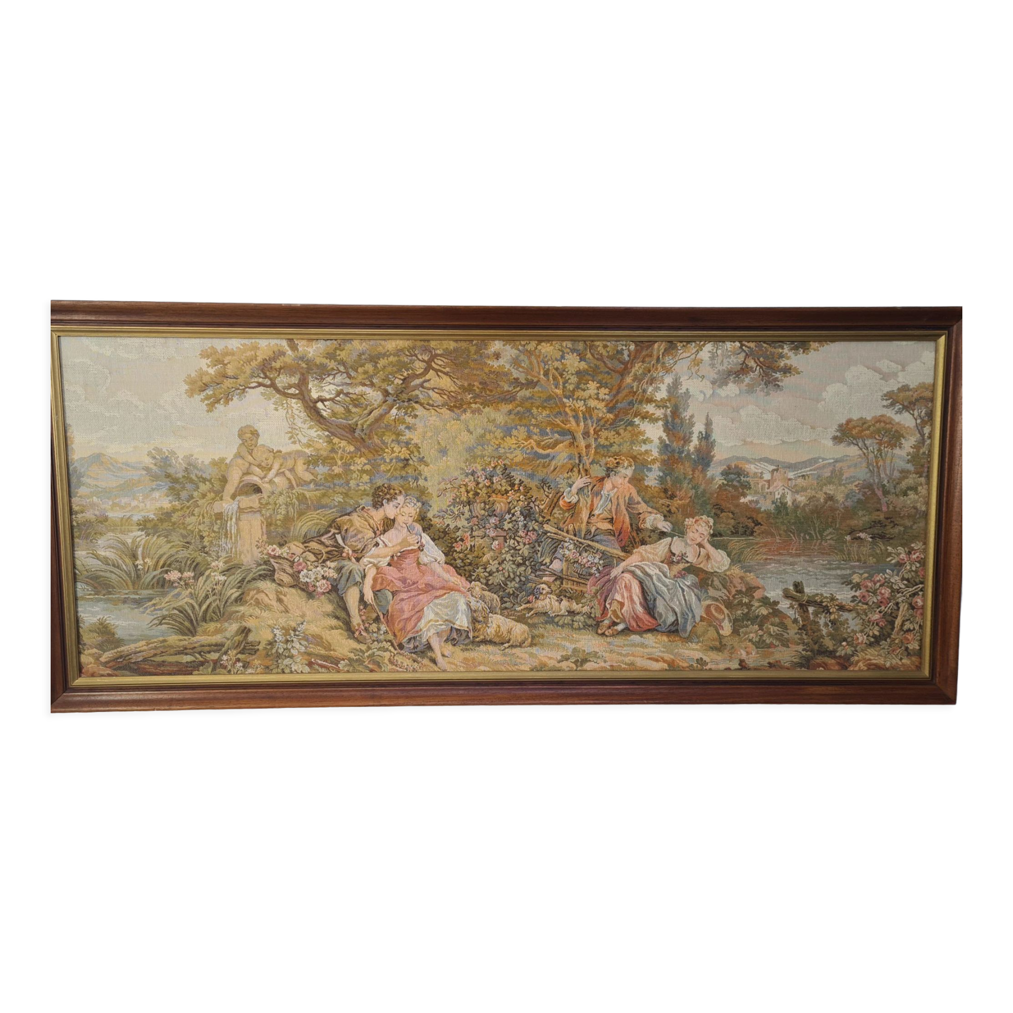 Old tapestry: butcher "pastoral loves"