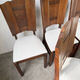 Set 6 chaises art déco chêne 1940