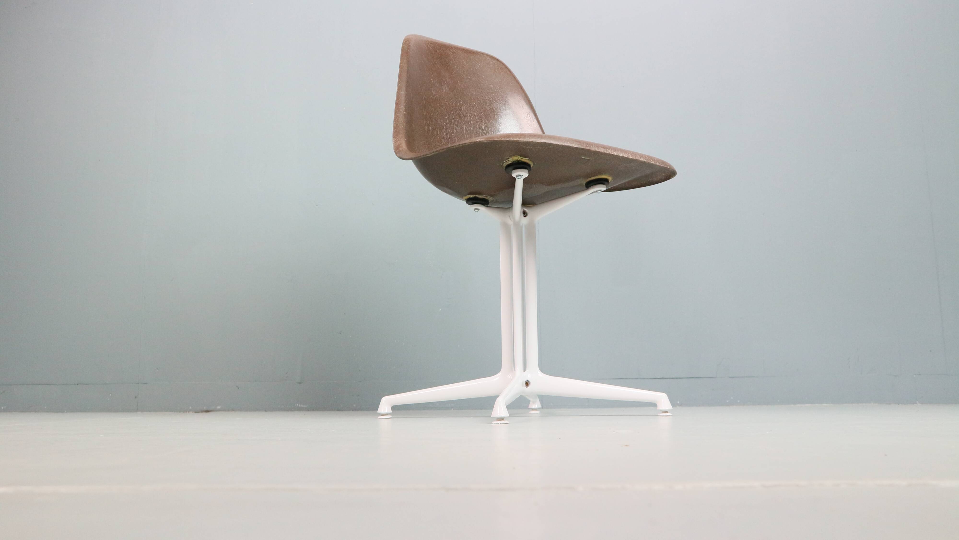 Charles & Ray Eames "La Fonda" Brown Fiberglass Chairs For Herman Miller