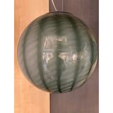 Contemporary Blue and Milky-White Spider Sphere Pendant in Murano Glass