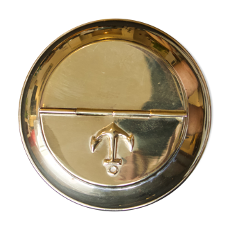Cendrier vintage de paquebot navigation marine en laiton années 60