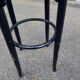 High curved black caned wooden bistro bar stool