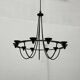 Vintage wrought iron candlestick chandelier by Ehlén Johansson for Ikea, 1990s.